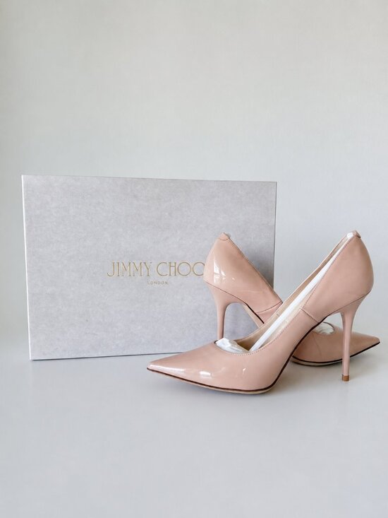 Jimmy Choo Shoes - NIB Jimmy Choo Women's Abel Patent Leather Pointy Toe Pumps Powder Pink Size 36